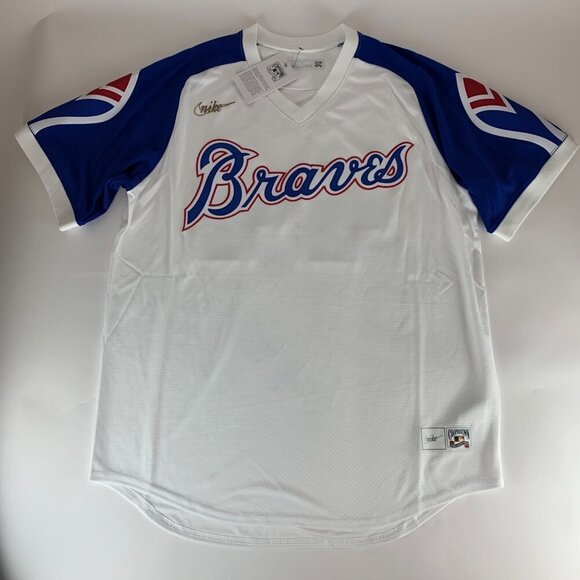 Hank Aaron Atlanta Braves MLB Nike Cooperstown Collection Jersey Mens Large New - Picture 1 of 9